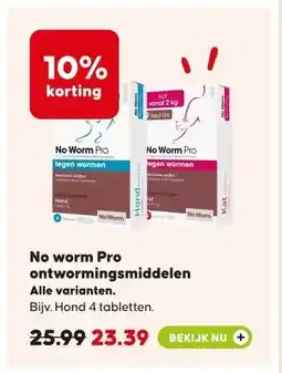Pets Place No worm Pro ontwormingsmiddelen aanbieding