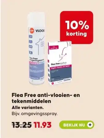 Pets Place Flea Free anti vlooien en tekenmiddelen aanbieding