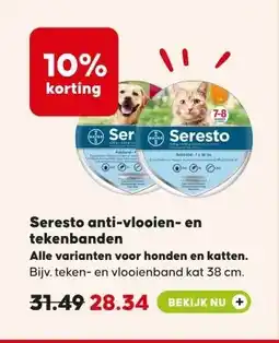 Pets Place Seresto anti vlooien en tekenbanden aanbieding