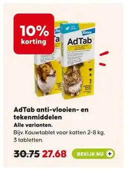 Pets Place AdTab anti vlooien en tekenmiddelen aanbieding