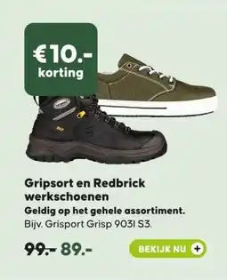 Pets Place Gripsort en Redbrick werkschoenen aanbieding
