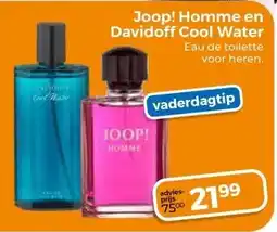 Trekpleister Joop! Homme en Davidoff Cool Water aanbieding