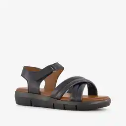 Scapino Hush Puppies leren dames sandalen zwart aanbieding