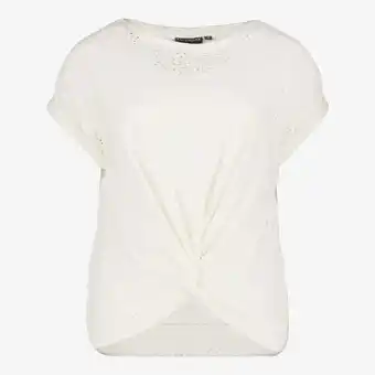 Scapino TwoDay geknoopt dames T-shirt broderie wit aanbieding