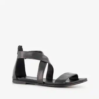 Scapino Harper leren dames sandalen zwart aanbieding