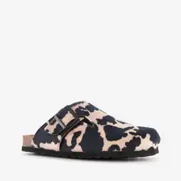 Scapino Bio Life dames clogs met dierenprint zwart wit aanbieding