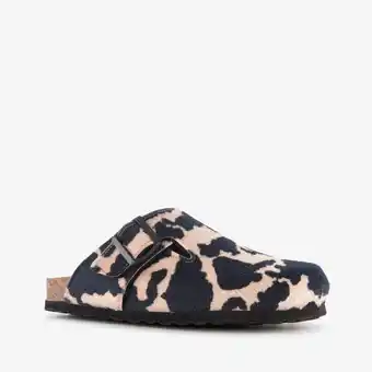 Scapino Bio Life dames clogs met dierenprint zwart wit aanbieding