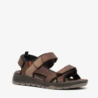 Scapino Hush Puppies leren heren sandalen bruin aanbieding