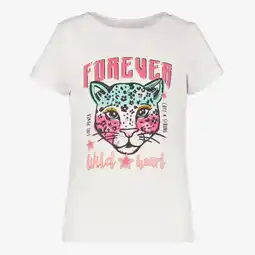 Scapino TwoDay meisjes T-shirt met panter wit aanbieding