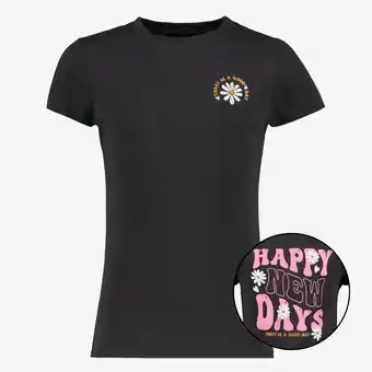 Scapino TwoDay meisjes T-shirt met backprint zwart aanbieding