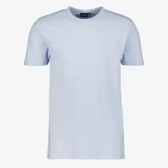 Scapino Unsigned heren badstof T-shirt lichtblauw aanbieding