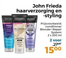 Trekpleister John Frieda haarverzorging en -styling aanbieding