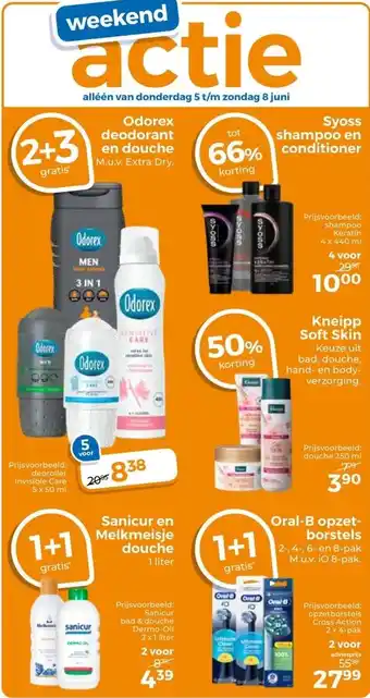 Trekpleister Odorex deodorant en douche M.u.v. Extra Dry. aanbieding