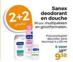 Trekpleister Sanex deodorant en douche aanbieding