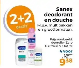 Trekpleister Sanex deodorant en douche aanbieding