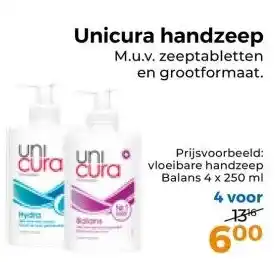 Trekpleister Unicura handzeep aanbieding