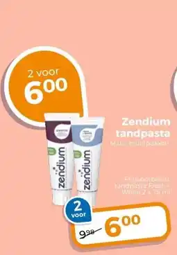 Trekpleister Zendium tandpasta aanbieding