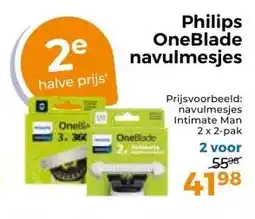 Trekpleister Philips OneBlade navulmesjes aanbieding