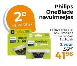 Trekpleister Philips OneBlade navulmesjes aanbieding