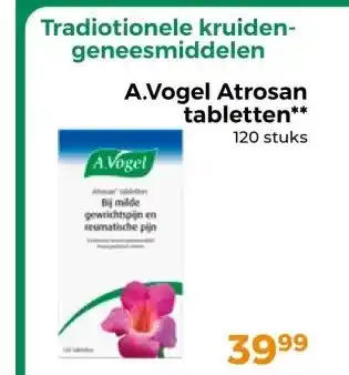 Trekpleister A.Vogel Atrosan tabletten** aanbieding
