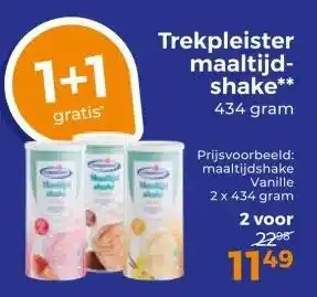 Trekpleister Trekpleister maaltijd- shake aanbieding