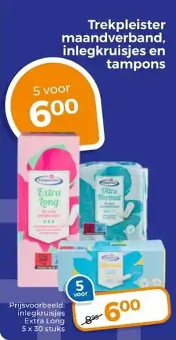 Trekpleister Trekpleister maandverband, inlegkruisjes en tampons aanbieding