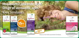 Trekpleister Hooikoorts? Jeukende ogen? Droge of vermoeide ogen? Kies Similasan aanbieding