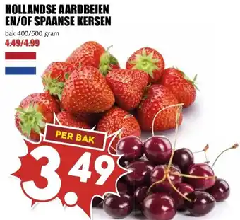 MCD Supermarkt HOLLANDSE AARDBEIEN EN/OF SPAANSE KERSEN aanbieding