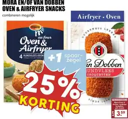 MCD Supermarkt MORA EN/OF VAN DOBBEN OVEN & AIRFRYER SNACKS aanbieding