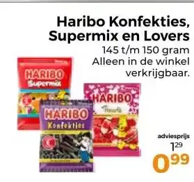Trekpleister Haribo Konfekties, Supermix en Lovers aanbieding