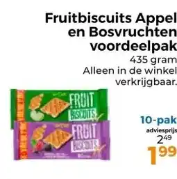 Trekpleister Fruitbiscuits Appel en Bosvruchten voordeelpak aanbieding