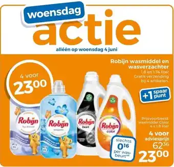 Trekpleister Robijn wasmiddel en wasverzachter aanbieding