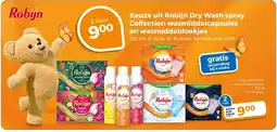 Trekpleister Keuze uit Robijn Dry Wash spray, Collection wasmiddelcapsules en wasmiddeldoekjes aanbieding