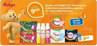 Trekpleister Keuze uit Robijn Dry Wash spray, Collection wasmiddelcapsules en wasmiddeldoekjes aanbieding