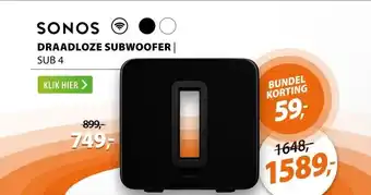 Expert Sonos SUB 4 Zwart aanbieding