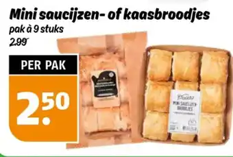 Poiesz Mini saucijzen of kaasbroodjes aanbieding