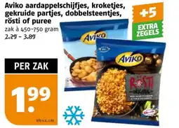 Poiesz Aviko aardappelschijfjes, kroketjes, gekruide partjes, dobbelsteentjes, rösti of puree aanbieding