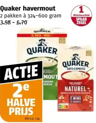 Poiesz Quaker havermout aanbieding
