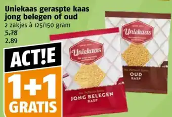 Poiesz Uniekaas geraspte kaas jong belegen of oud aanbieding