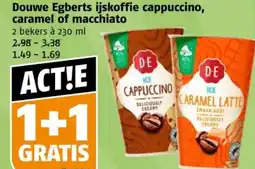 Poiesz Douwe Egberts ijskoffie cappuccino, caramel of macchiato aanbieding