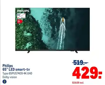 Makro Philips 65" LED smart tv aanbieding