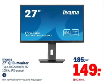 Makro iiyama 27" QHD monitor aanbieding