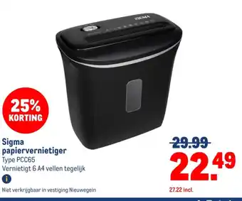Makro Sigma papiervernietiger aanbieding