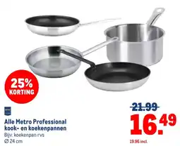 Makro Alle Metro Professional kook en koekenpannen aanbieding