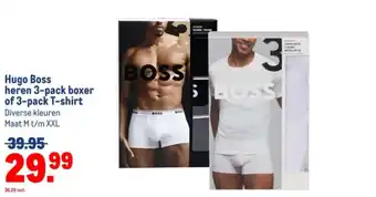 Makro Hugo Boss heren 3 pack boxer of 3 pack T-shirt aanbieding
