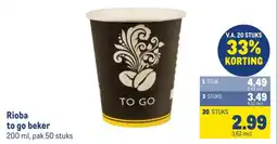 Makro Rioba to go beker aanbieding