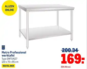 Makro Metro Professional werktafel aanbieding