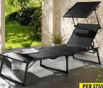 Lidl Aluminium ligstoel met zonnedak aanbieding