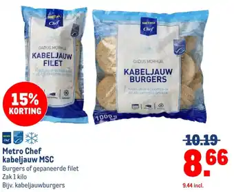 Makro Metro Chef kabeljauw MSC aanbieding