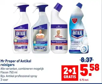 Makro Mr Proper of Antikal reinigers aanbieding